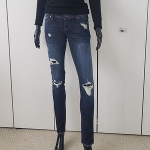 Genetic Denim Shane Distressed Skinny Jeans Womens